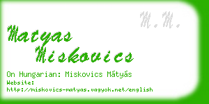matyas miskovics business card